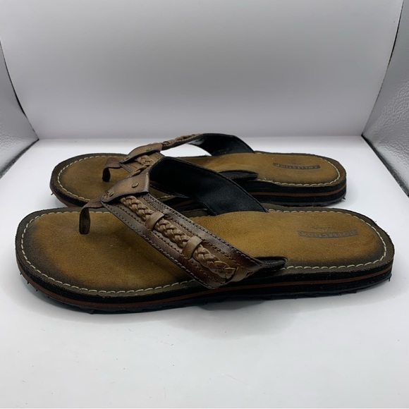 Clarks Womens Size 9M US 40 EU Fenner Nerice Braided Flip Flop Sandals In Brown - Picture 3 of 6